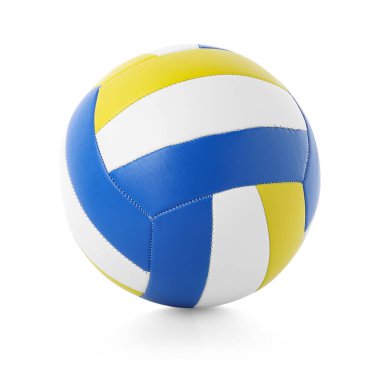 Beyazda izole edilmiş bir voleybol topu. Spor malzemeleri.