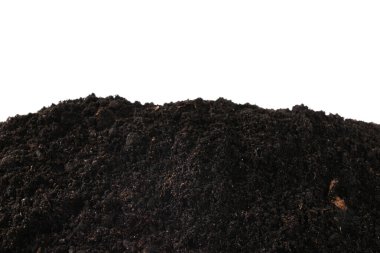 Beyazlar üzerinde izole edilmiş taze toprak yığını