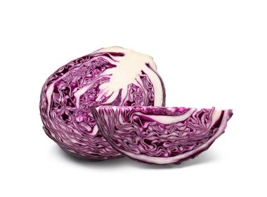 Taze kırmızı lahana beyazda izole edilmiş.
