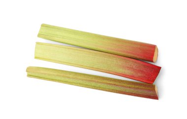 Taze taze ravent sapları beyaz, üst manzara izole