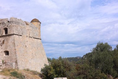 Picturesque view of beautiful old building against blue sky, low angle view