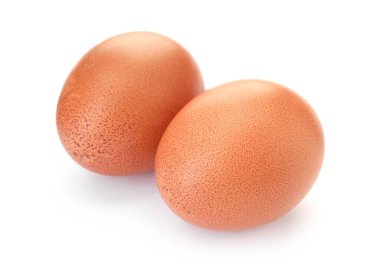 İki çiğ tavuk yumurtası.