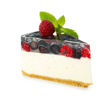 Böğürtlenli ve nane aromalı leziz peynirli kek.