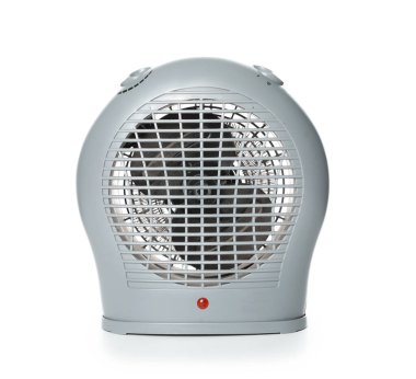 Modern elektrikli fan ısıtıcısı beyazda izole