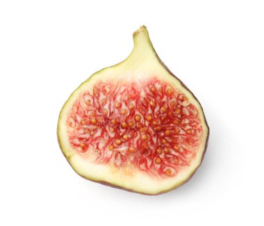 Olgun incir parçası beyaz, üst görünümde izole