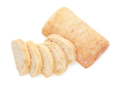 Lezzetli taze ciabatalar beyaz, üst manzara