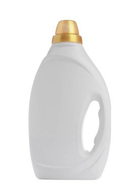 Çamaşır deterjanı şişesi beyaza izole edilmiş.