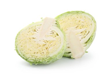 Beyaz üzerine izole edilmiş taze Savoy lahanası.