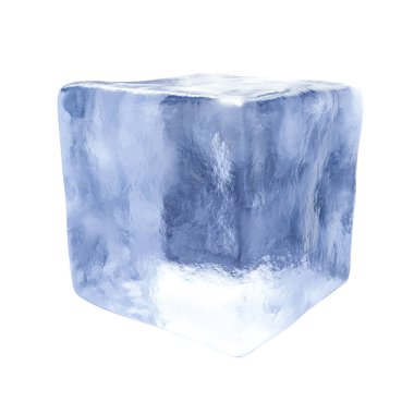 Beyaz üzerinde izole edilmiş bir buz küpü.