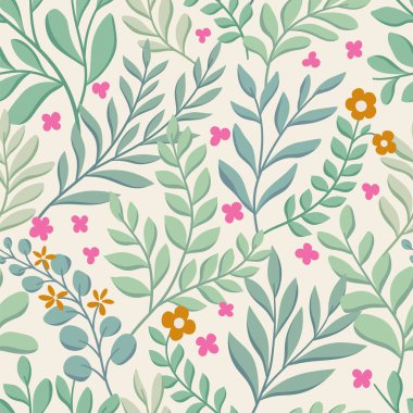 Çiçeksiz desen, vektör illüstrasyonu.