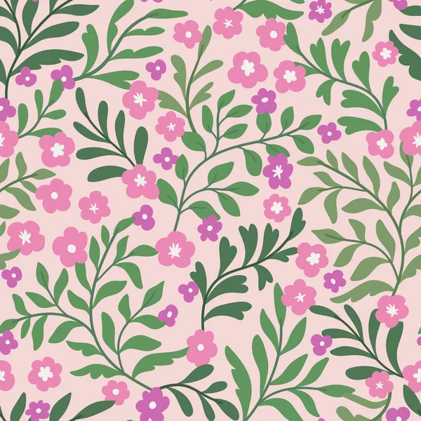 Hermoso Patrón Sin Costura Floral Ilustración Vectores — Archivo Imágenes Vectoriales