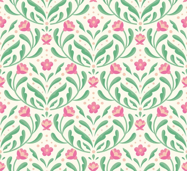 Patrón Floral Sin Costuras Con Flores Hojas Ilustración Web — Archivo Imágenes Vectoriales