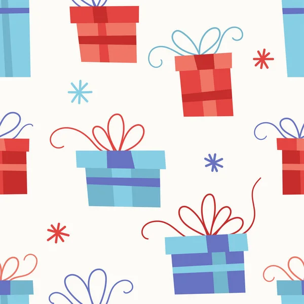 Seamless Pattern Christmas Gifts Web Illustration — Stock Vector