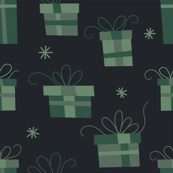 クリスマスプレゼントとシームレスなパターン ウェブイラスト — ストックベクタ