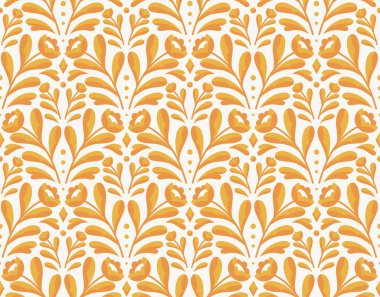 Çiçek ve yapraklı kusursuz çiçek deseni. Web illüstrasyonu