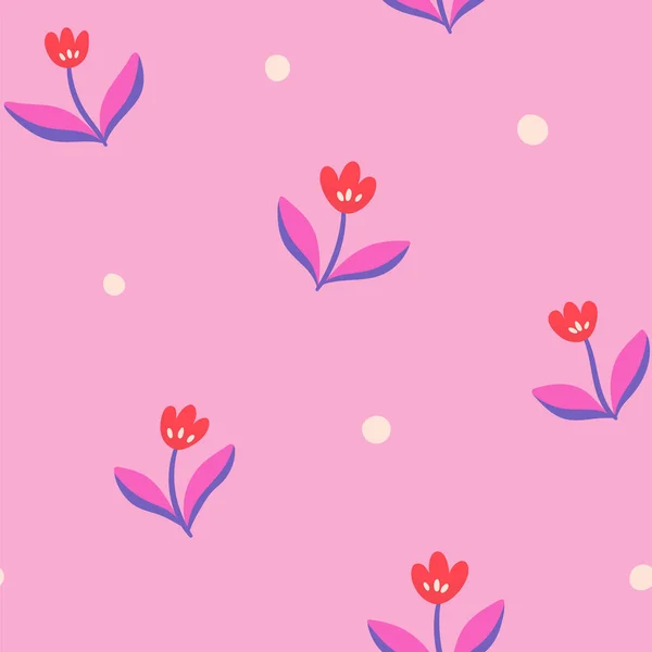 Zökkenőmentes Virágminta Virágokkal Levelekkel Webes Illusztráció — Stock Vector