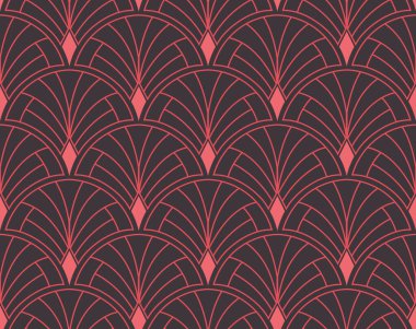 Soyut Viktorya dönemi kusursuz deseni. Vektör art deco arka planı. Geometrik çizim.