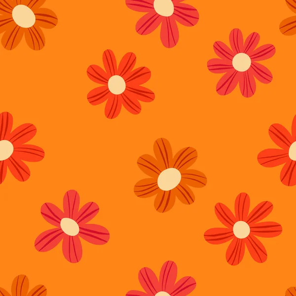 Nettes Vektor Florales Nahtloses Muster Bunte Blumen Hintergrund Trendy Repeat — Stockvektor