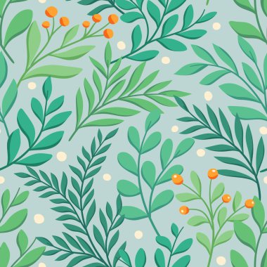 El çizimi çiçek deseni. Kusursuz yaprak vektör arkaplanı. Moda baskısı, kumaş veya duvar kağıdı için zarif renkli şablon.