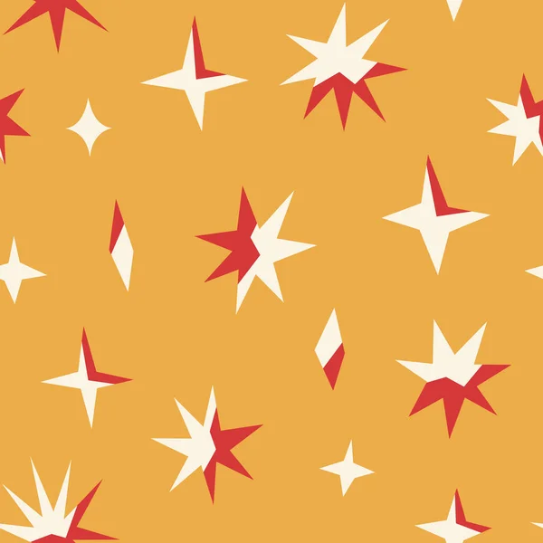 Cute Seamless Pattern Shooting Stars Elements Vector Illustration Background Wallpaper — Stock Vector