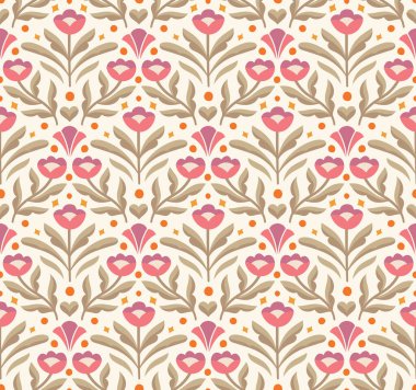 Moda çiçekleri pürüzsüz desen. Küçük vektör çiçekli arkaplan çizimi. Kumaş, moda baskısı ve duvar kağıdı için bahar çiçeği dokusu.