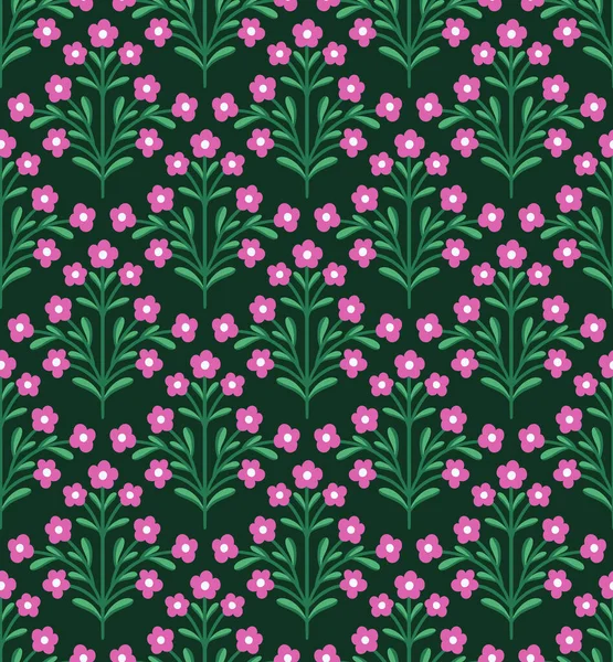 トレンドの花のシームレスなパターン 小さなベクトルの花の背景イラスト ファブリック ファッションプリントと壁紙のための春の花のテクスチャ — ストックベクタ