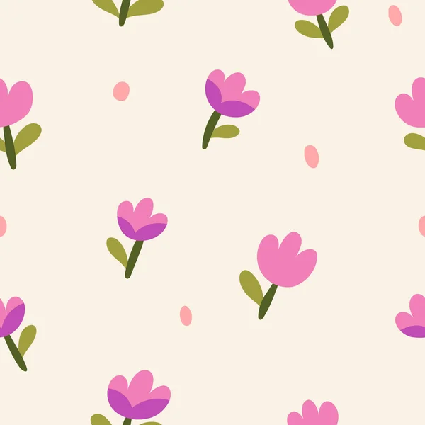 Fleurs Tendance Motif Sans Couture Petite Illustration Vectorielle Fond Floral — Image vectorielle
