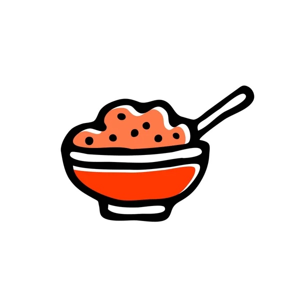 Проста Іконка Тарілки Каші Смачна Здорова Їжа Поживний Сніданок Векторна — стоковий вектор