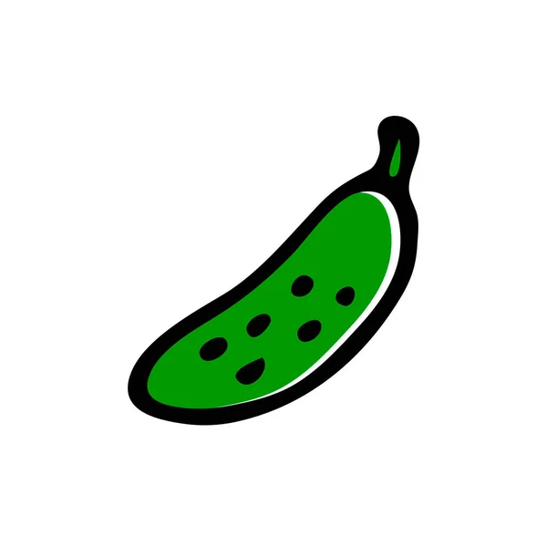 Простая Икона Зеленого Огурца Вкусный Здоровый Натуральный Овощ Ингредиент Приготовления — стоковый вектор