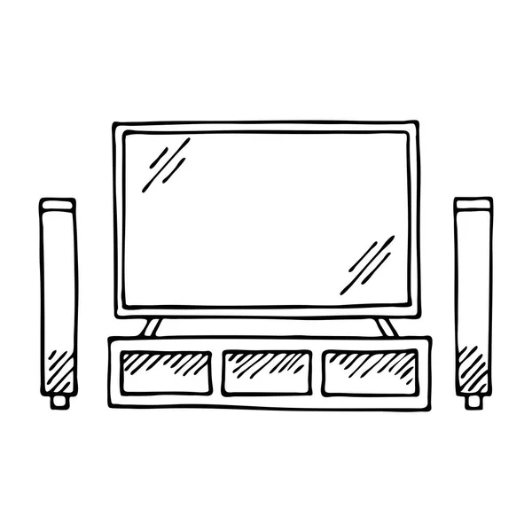 Home Speakers Electronic Technology Leisure Recreation Entertainment Cartoon Vector Art — Stock Vector