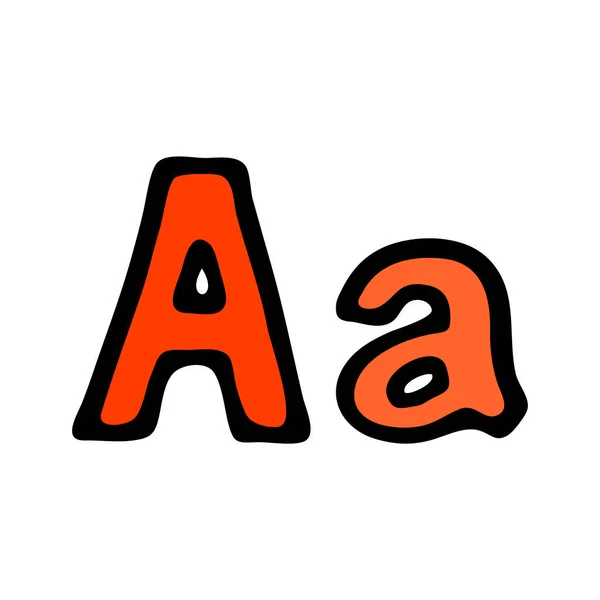Alfabeto Delle Lettere Inglesi Segno Lettera Scarabocchi Illustrazione Cartone Animato — Vettoriale Stock