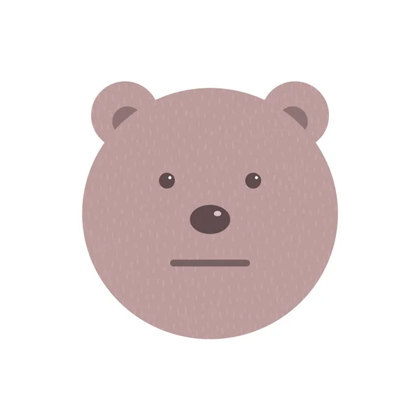 Мультяшная Голова Медведя Белом Фоне Характер Детей Лесное Дикое Животное — стоковый вектор
