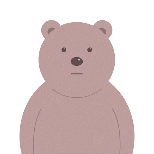 Мультяшная Голова Медведя Белом Фоне Характер Детей Лесное Дикое Животное — стоковый вектор