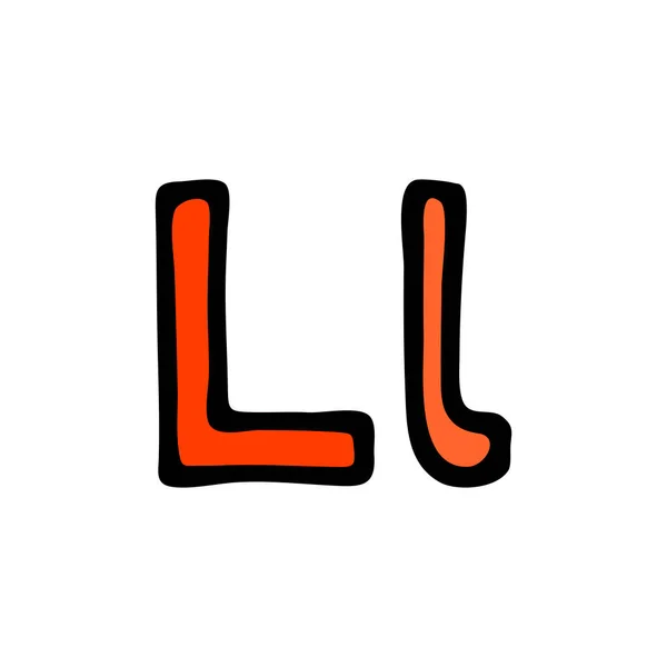 Caricature Lettre Signe Isolé Sur Fond Blanc — Image vectorielle