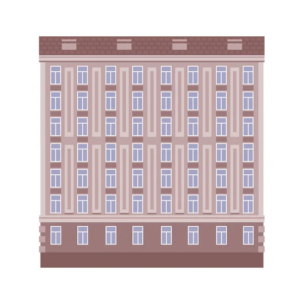 白色背景的漂亮公寓楼 — 图库矢量图片