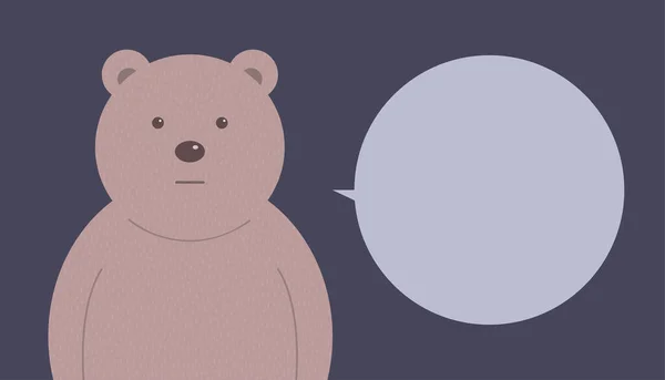 Мультяшный Медведь Говорящий Пузырь Характер Детей Лесное Дикое Животное Векторная — стоковый вектор