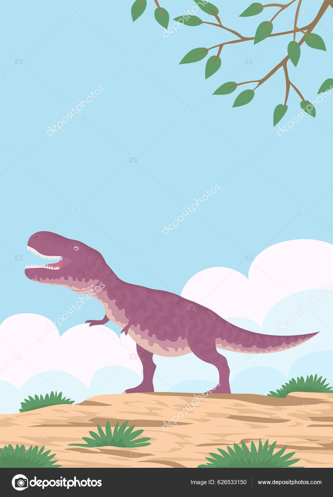 Adesivo Engraçado humor de desenho animado de T rex dinoss