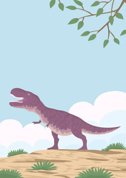 Dinosaurio Depredador Tyrannosaurus Rex Del Período Jurásico Lagarto Carnívoro Cazador — Vector de stock
