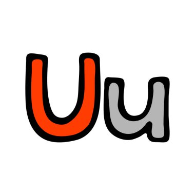 Beyaz arkaplanda çizgi film harfi işareti izole edildi