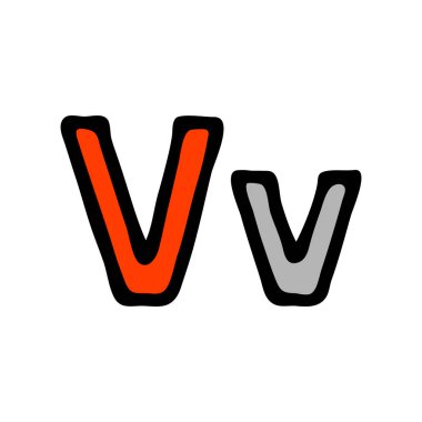 Beyaz arkaplanda çizgi film harfi işareti izole edildi