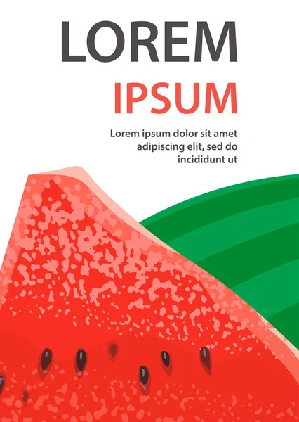 Affisch Med Röd Vattenmelon Färsk Och Frisk Frukt Design För — Stock vektor