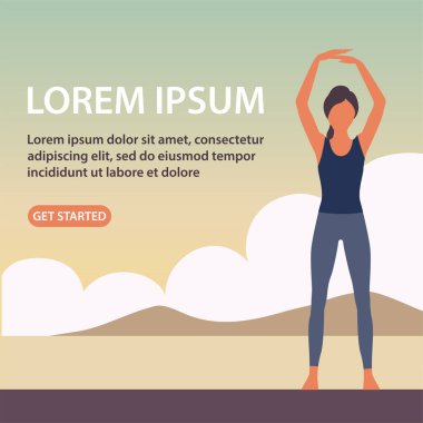 Güzel kız jimnastik ve pilates yapıyor.