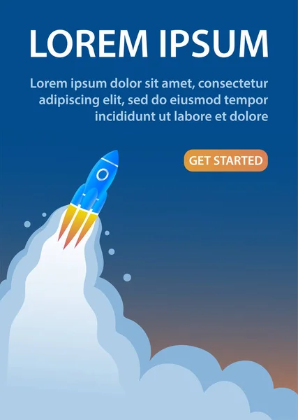 Cartoon Space Rocket Flies Stars — Image vectorielle