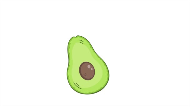 Green Ripe Avocado Fruit Leaf Sliced Half Pulp Healthy Diet — Stockvideo