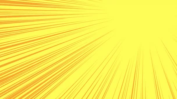 Абстрактный Желтый Фон Стиле Комиксов Поп Арта Лучи Света Солнце — стоковое видео