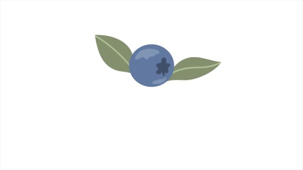 Лісова Блакитна Ягода Солодкі Червоні Ягоди Складова Страви Літній Десерт — стокове відео
