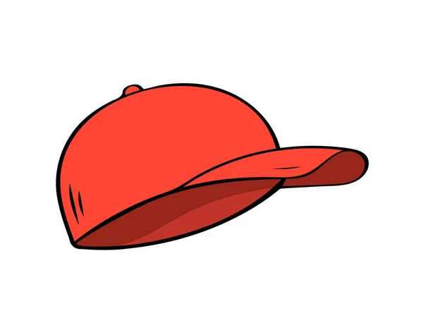 Κόκκινο Καπέλο Του Μπέιζμπολ Headwear Για Σπορ Και Σύγχρονο Τρόπο — Διανυσματικό Αρχείο