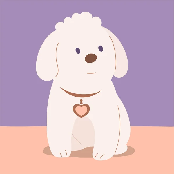 Cão Doméstico Giro Amigável Animal Estimação Engraçado Animal Estimação Ilustração — Vetor de Stock