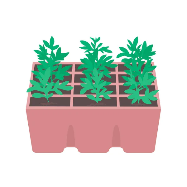 Zelené Výhonky Rostliny Bílém Pozadí — Stockový vektor