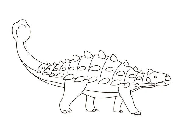 危険な尾を持つアンキロサウルスの漫画イラスト — ストックベクタ